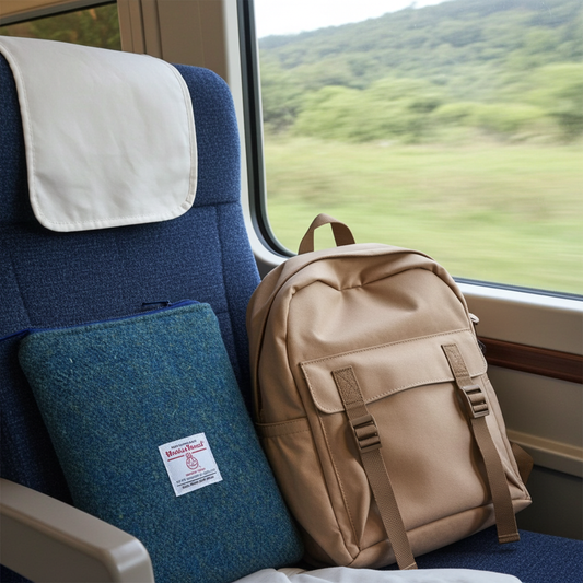 Green blend Harris Tweed Book Sleeve with zip closure