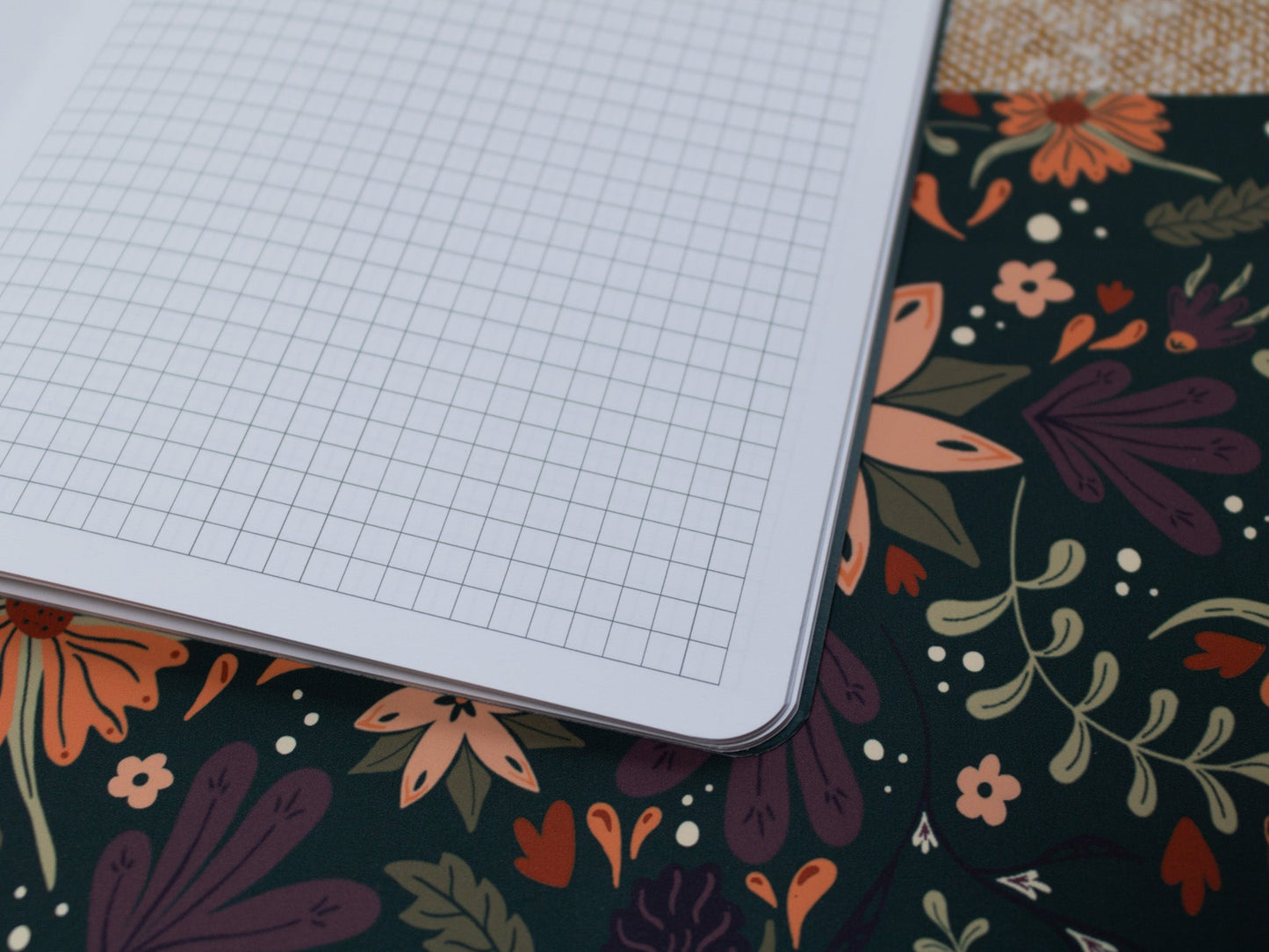 A5 Handmade Notebook with Autumnal Floral Design