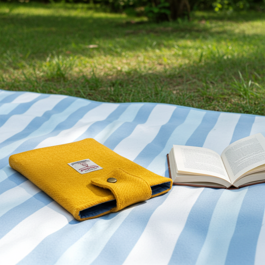 Harris Tweed book sleeve - Citrus Yellow