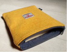 Yellow Harris Tweed Book Sleeve with zip closure