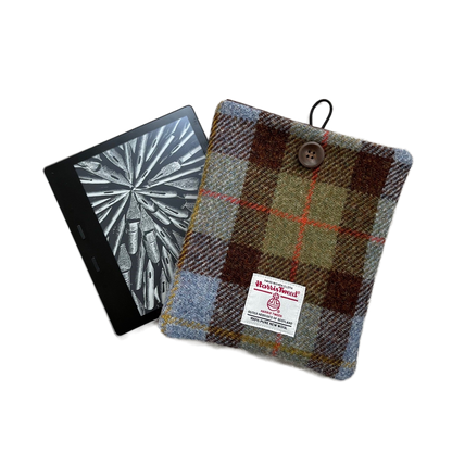 Harris Tweed Kindle Sleeve with loop closure.  30+ patterns to choose from