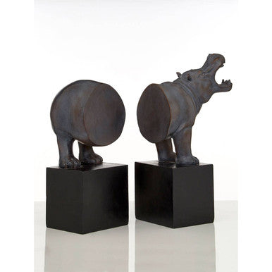 Boho Set of 2 Hippo Bookends