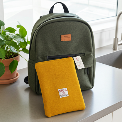 Yellow Harris Tweed Book Sleeve with zip closure