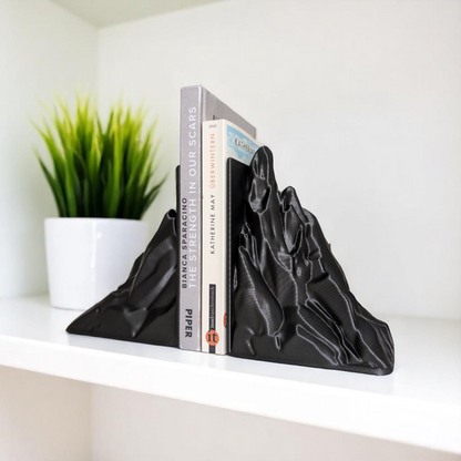 Minimalist Mountain Bookends | Modern 3D Printed Set