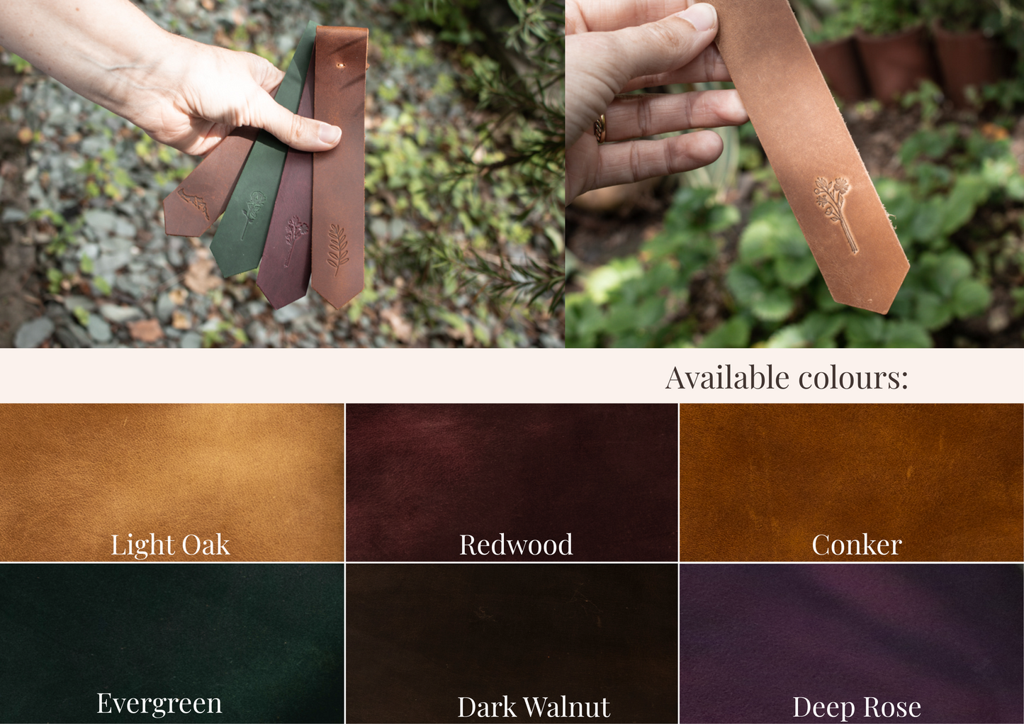 Leather bookmarks