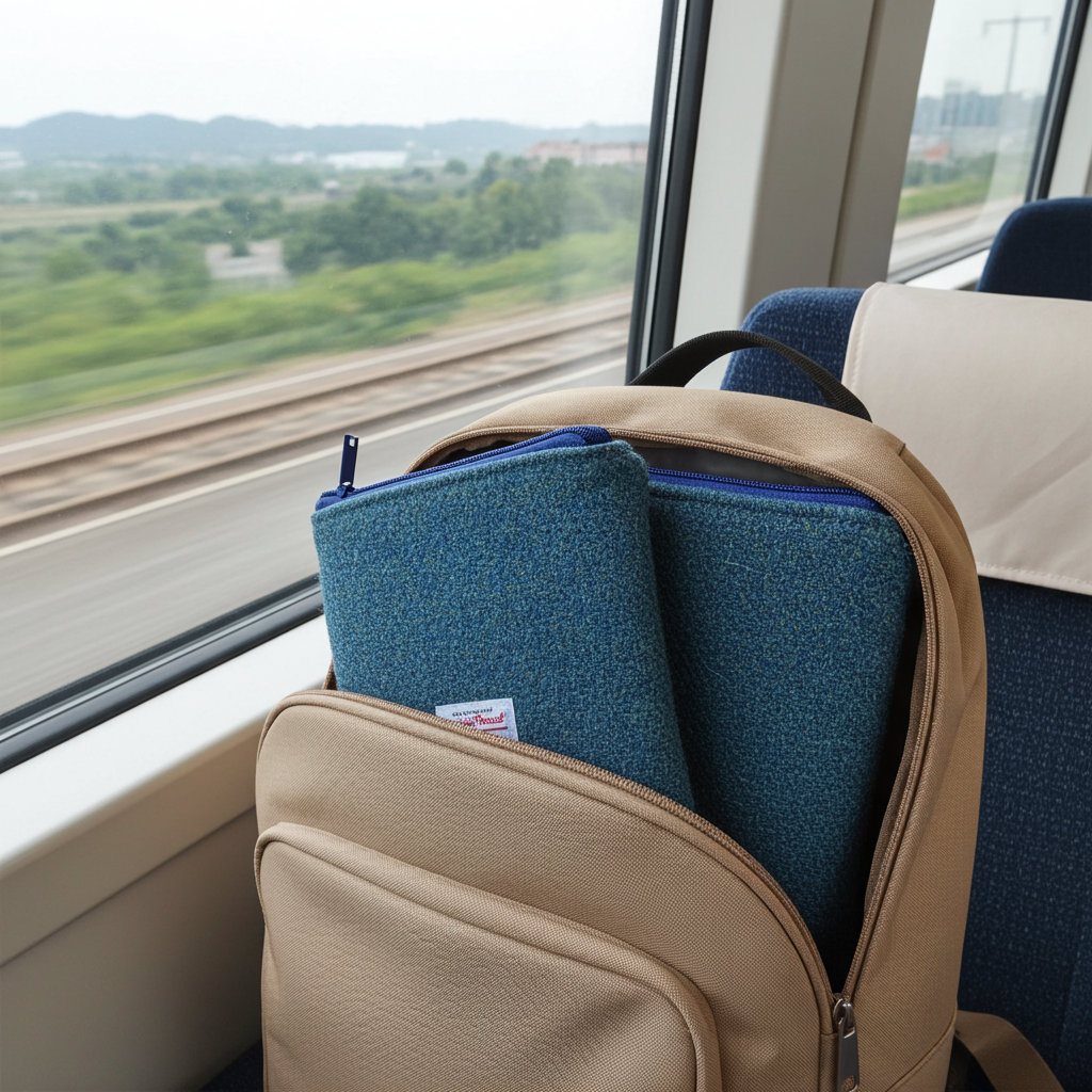 Green blend Harris Tweed Book Sleeve with zip closure