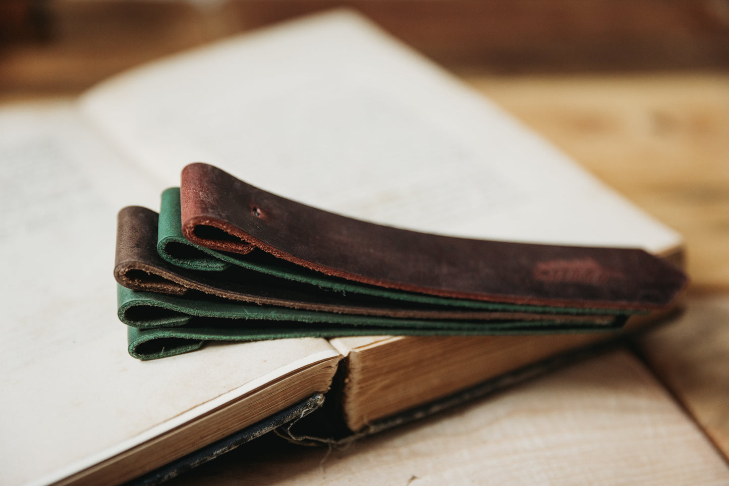 Leather bookmarks