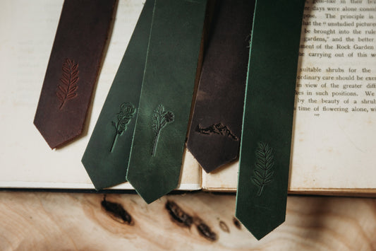 Leather bookmarks