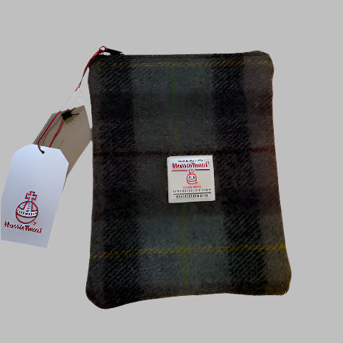 Brown & Green Harris Tweed Book Sleeve with zip closure