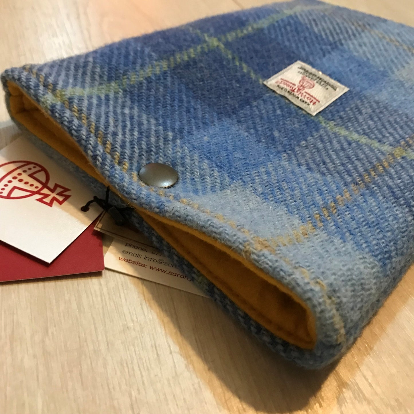 Harris Tweed Kindle Sleeve with snap fastener closure. 30+ patterns to choose from