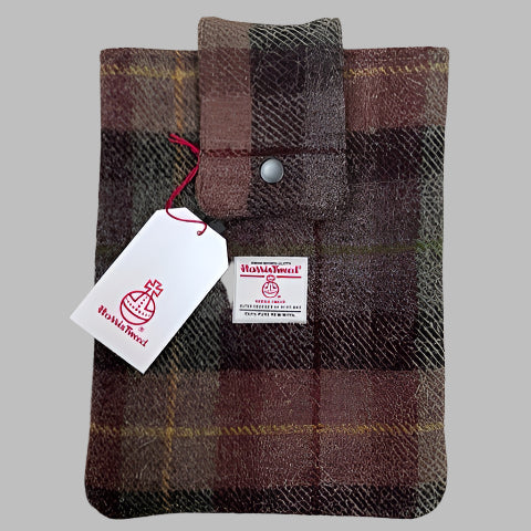 Harris Tweed book sleeve - Brown & Green check