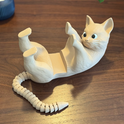 Purr-fect Reading Companion: Cat Book Display with Articulating Tail!