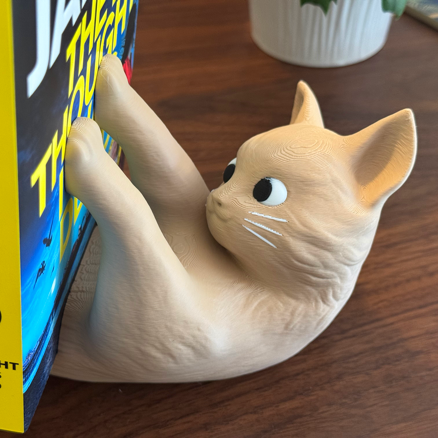 Purr-fect Reading Companion: Cat Book Display with Articulating Tail!