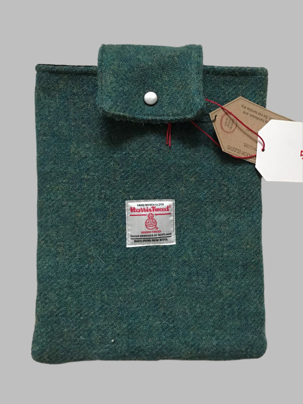 Harris Tweed book sleeve - Deep green blend