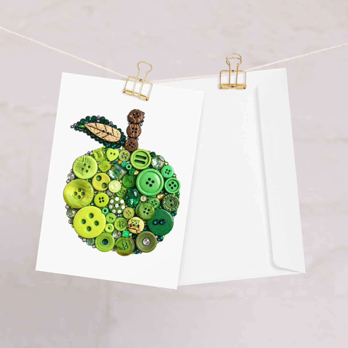 Button Apple Greeting card