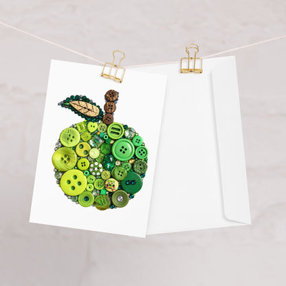 Button Apple Greeting card