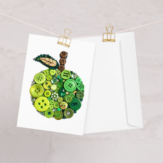 Button Apple Greeting card