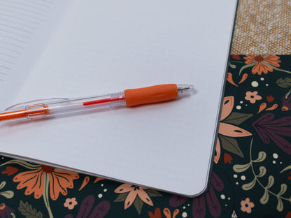 A5 Handmade Notebook with Autumnal Floral Design