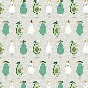 Oilcloth fabric - woven laminate - Avocado & Pear