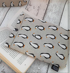 Penguins fabric book and tablet sleeve